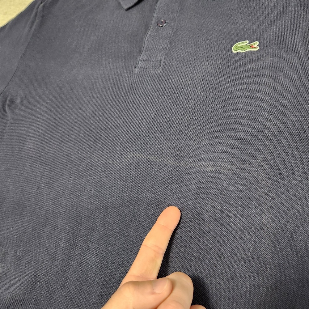 Lacoste Polo Shirt Men 8 Pique Navy Blue *READ Luxury Wealth